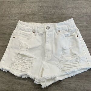 PacSun White Ripped Jean Shorts